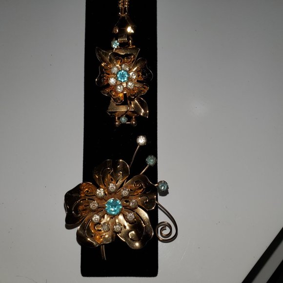 TRUE VINTAGE CORO SET BRACELET AND PIN - Picture 5 of 5